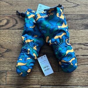 Burton Kids' Camouflage Blue and Yellow Mittens
